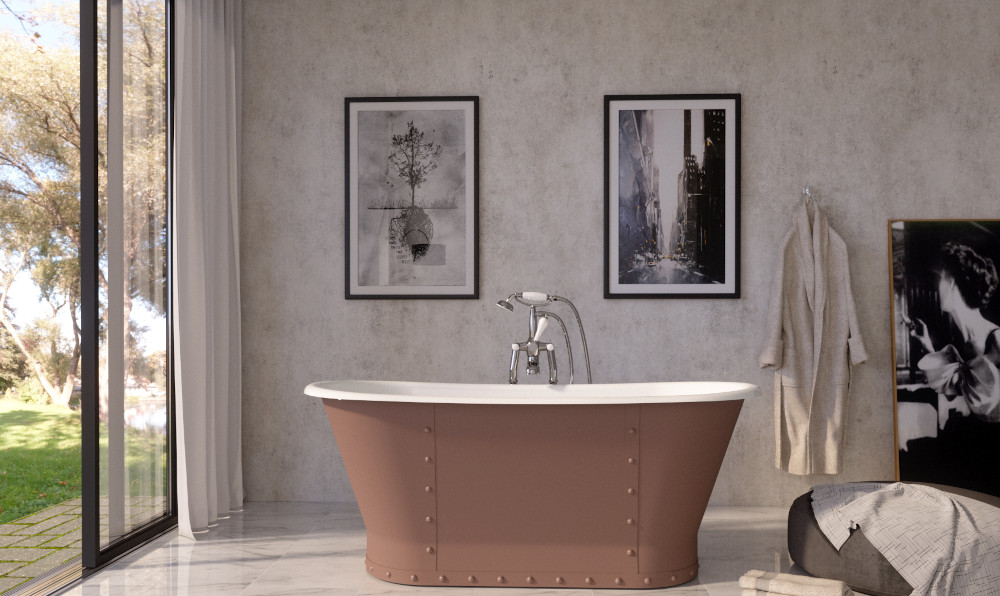 Drayton Cast Iron Hurlingham Bath - in Mocha Mousse, Renaissance at Home
